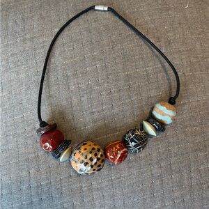 (Boutique) Handcrafted Multicolor Beaded Necklace